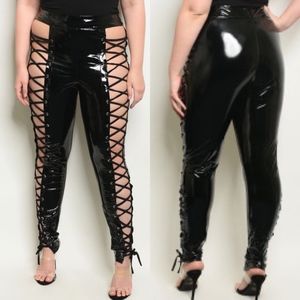 plus size latex pants
